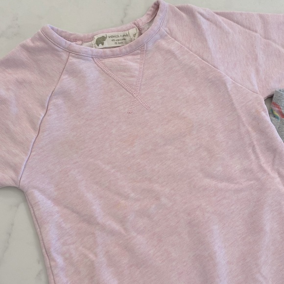 Monica + Andy Pink Heather Tunic/ Gap Rainbow Leggings Play Set (2T) - Picture 4 of 7